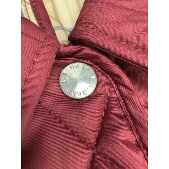 LL Bean Quilted Riding Jacket Women's Large Regular Plaid Lining Snap Closure - Picture 6 of 12
